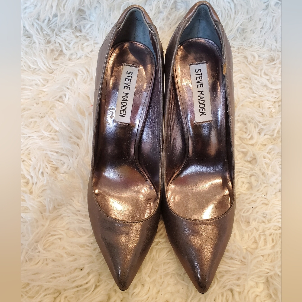 STEVE MADDEN|Womens Metallic point toe pumps| Size 7 - Picture 5 of 14